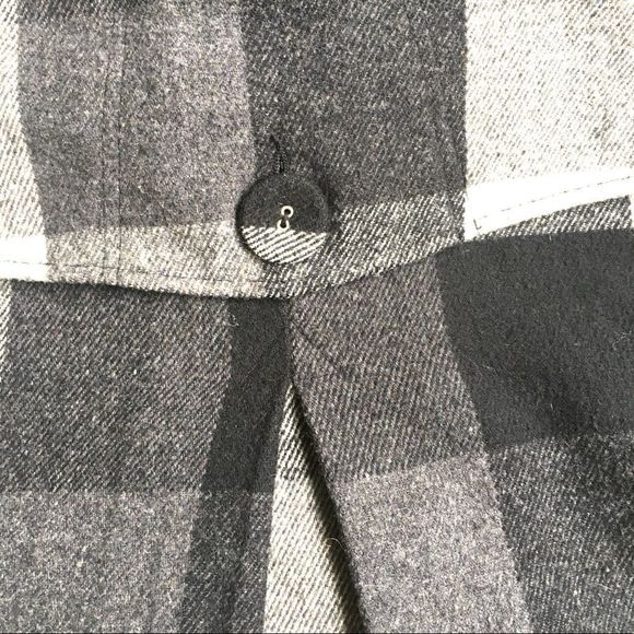 UO Kimchi Blue Gray & White Plaid Wool Blend Coat - Picture 9 of 9